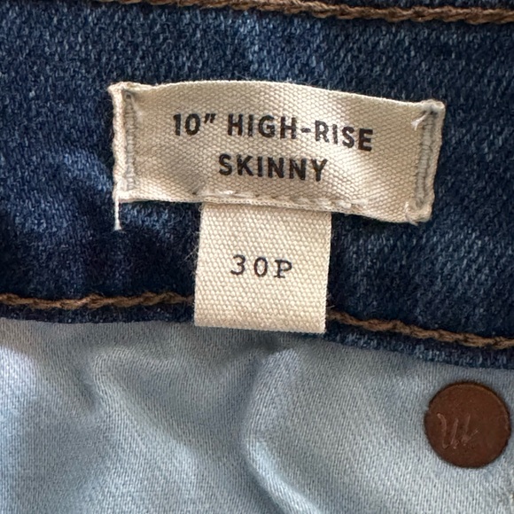 Madewell 10” High-Rise Skinny Denim Jeans Button Fly Front Size‎ W30P/26” inseam - Picture 4 of 11